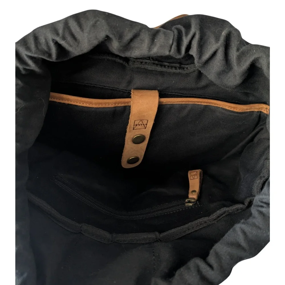 Stubble & Co Navy Blue Canvas Backpack Daypack Hiking Travel Laptop Sleeve